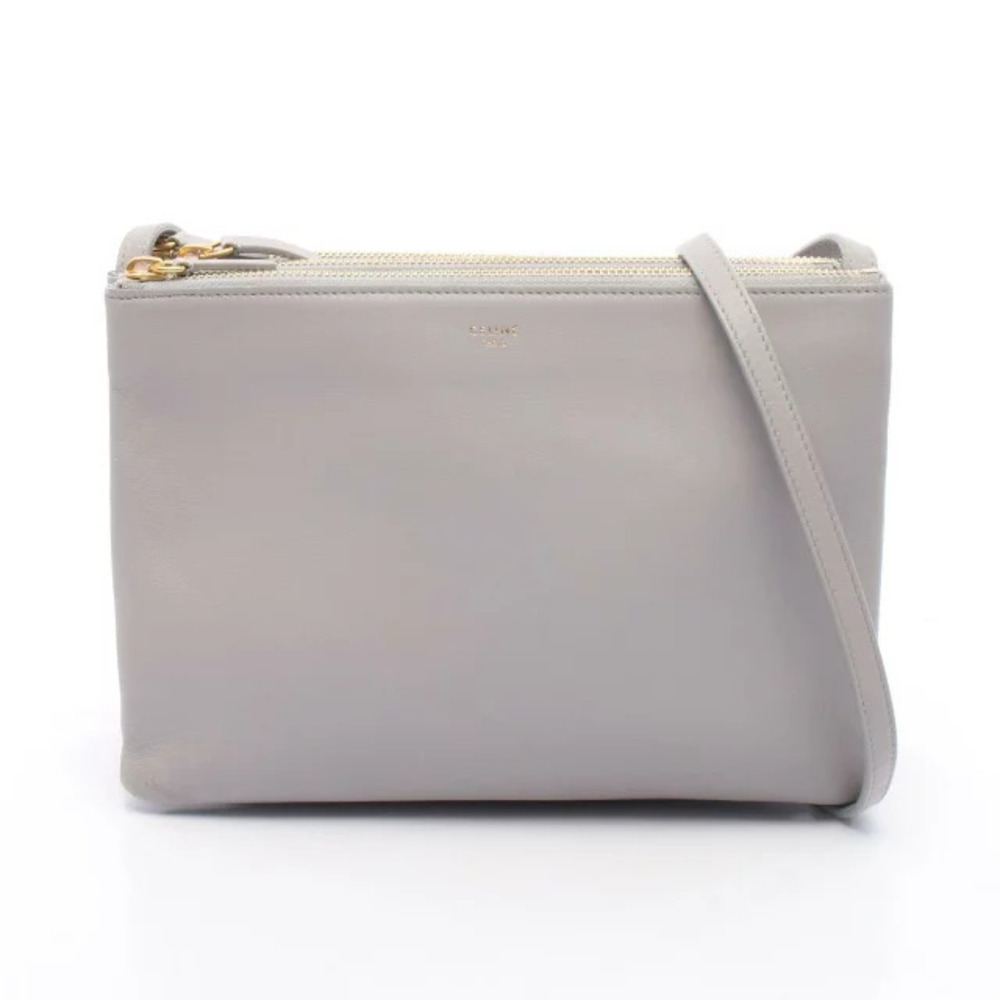 Celine TRIO Crossbody Bag Leather Gray